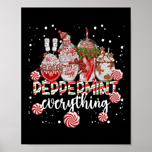 Kerstmis Pepermunt Alles Koffie Chocolade M Poster (Voorkant)
