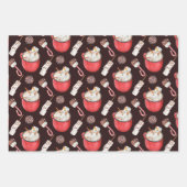 Kerstmis pepermunt Hot cacao sneeuwman Inpakpapier Vel (Voorkant)