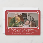 Kerstmis Pepermunt Kerst Foto Plat Kerstkaart (Voorkant)