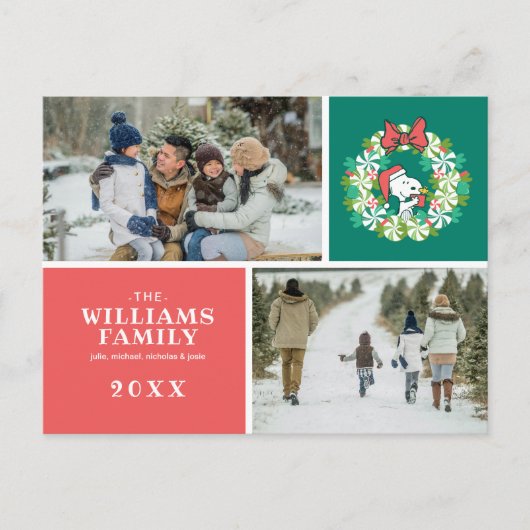 Kerstmis Pepermunt Kerstkrans Feestdagenkaart (Voorkant)