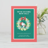 Kerstmis Pepermunt Kerstkrans Feestdagenkaart (Staand voorkant)