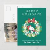 Kerstmis Pepermunt Kerstkrans Holiday Wreath Feestdagenkaart (Voorkant / Achterkant)