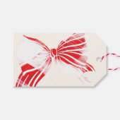 Kerstmis Pepermunt Schotland Geruit Met Strik Fees Cadeaulabel (Voorkant (Horizontaal))