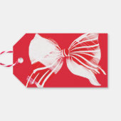 Kerstmis Pepermunt Schotland Geruit Met Strik Holi Cadeaulabel (Achterkant Horizontaal)