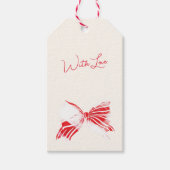 Kerstmis Pepermunt Schotland Geruit Met Strik Holi Cadeaulabel (Voorkant)