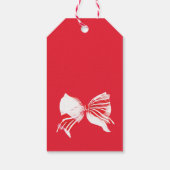 Kerstmis Pepermunt Schotland Geruit Met Strik Holi Cadeaulabel (Achterkant)