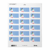 Kerstmis Peppermint Snowman Sticker Gift Label (Full Sheet)