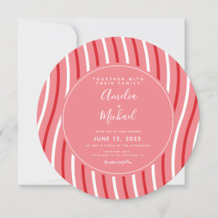 Kerstmis Peppermint Stripes Pink Red Wedding Kaart