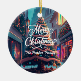 Kerstmis personaliseren keramisch ornament