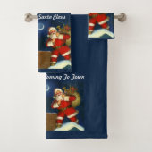 kerstmis personaliseren op Blue Bath Tow Bad Handdoek (Insitu)