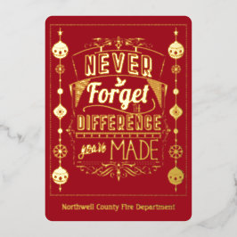 Kerstmis Personeel Waardering Vakantie Feestdag Folie Feestdagenkaart