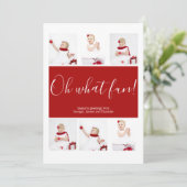 Kerstmis, persoonlijk gepersonaliseerd Oh What Fun Feestdagenkaart (Staand voorkant)