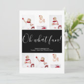 Kerstmis, persoonlijk gepersonaliseerd Oh What Fun Feestdagenkaart (Staand voorkant)