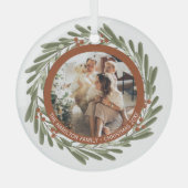 Kerstmis - persoonlijk Lijst met Wreatfoto's Glas Ornament (Voorkant)