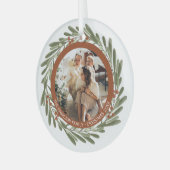 Kerstmis - persoonlijk Lijst met Wreatfoto's Glas Ornament (Voorkant links)