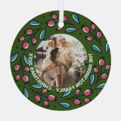 Kerstmis - persoonlijk Lijst met Wreatfoto's Glas Ornament (Achterkant)
