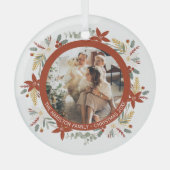 Kerstmis - persoonlijk Lijst met Wreatfoto's Glas Ornament (Voorkant)
