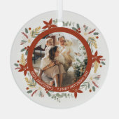 Kerstmis - persoonlijk Lijst met Wreatfoto's Glas Ornament (Achterkant)