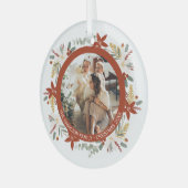 Kerstmis - persoonlijk Lijst met Wreatfoto's Glas Ornament (Voorkant links)