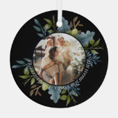 Kerstmis - persoonlijk Lijst met Wreatfoto's Glas Ornament (Achterkant)