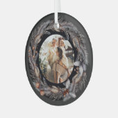 Kerstmis - persoonlijk Lijst met Wreatfoto's Glas Ornament (Voorkant links)
