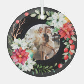 Kerstmis - persoonlijk Lijst met Wreatfoto's Glas Ornament (Voorkant)