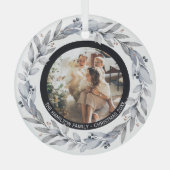 Kerstmis - persoonlijk Lijst met Wreatfoto's Glas Ornament (Voorkant)
