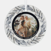Kerstmis - persoonlijk Lijst met Wreatfoto's Glas Ornament (Achterkant)