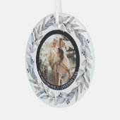 Kerstmis - persoonlijk Lijst met Wreatfoto's Glas Ornament (Voorkant links)
