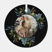 Kerstmis - persoonlijk Lijst met Wreatfoto's Glas Ornament (Achterkant)