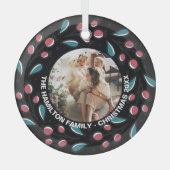 Kerstmis - persoonlijk Lijst met Wreatfoto's Glas Ornament (Voorkant)