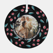 Kerstmis - persoonlijk Lijst met Wreatfoto's Glas Ornament (Achterkant)