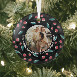 Kerstmis - persoonlijk Lijst met Wreatfoto's Glas Ornament