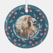 Kerstmis - persoonlijk Lijst met Wreatfoto's Glas Ornament (Voorkant)