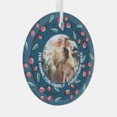 Kerstmis - persoonlijk Lijst met Wreatfoto's Glas Ornament (Voorkant Rechts)