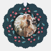 Kerstmis - persoonlijk Lijst met Wreatfoto's Ornament Kaart (Voorkant)