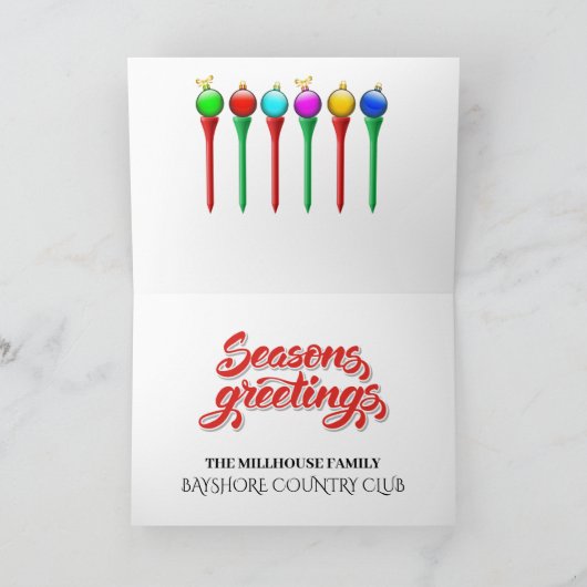 KERSTMIS Persoonlijk of Zakelijk Golfen Kaart (Binnen)
