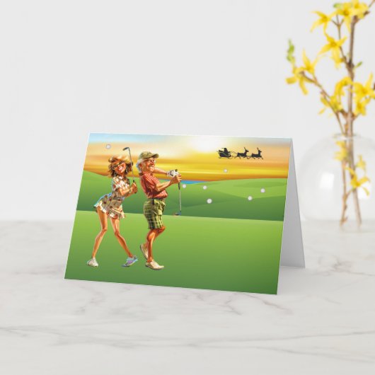 KERSTMIS Persoonlijk of Zakelijk Golfen Kaart (Gele Bloem)