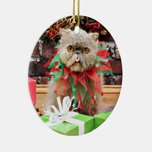 Kerstmis - Perzische kat - Frannie Keramisch Ornament (Rechts)