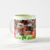 Kerstmis - Perzische kat - Morrison Tweekleurige Koffiemok (Voorkant links)