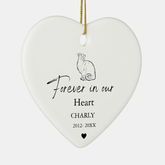 Kerstmis Pet Kat Hond Memorial naam Keramisch Ornament (Rechts)