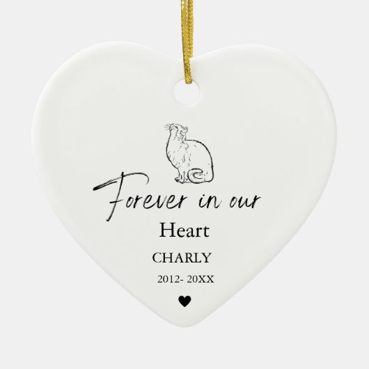 Kerstmis Pet Kat Hond Memorial naam Keramisch Ornament (Voorkant)