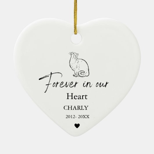 Kerstmis Pet Kat Hond Memorial naam Keramisch Ornament (Achterkant)