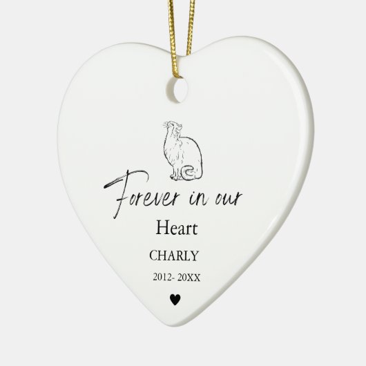 Kerstmis Pet Kat Hond Memorial naam Keramisch Ornament (Links)