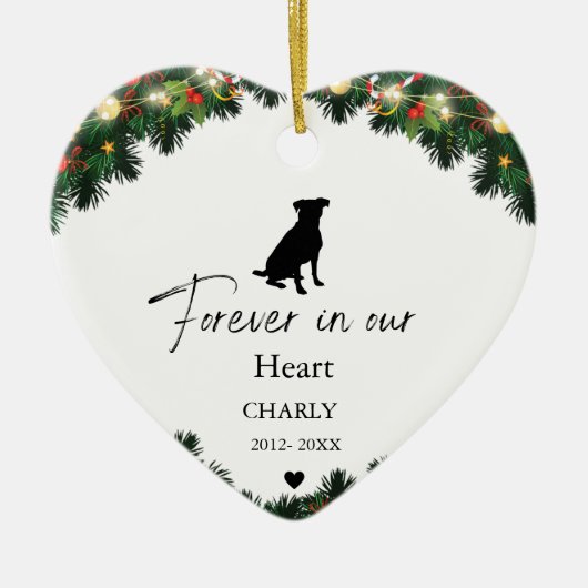 Kerstmis Pet Kat Hond Memorial naam Keramisch Ornament (Voorkant)