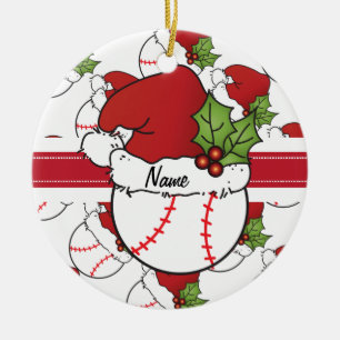 Kerstmis Pet op een honkbal Keramisch Ornament