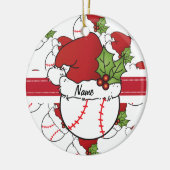 Kerstmis Pet op een honkbal Keramisch Ornament (Links)
