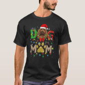 Kerstmis Pet Santa Scarf Play Dog mam T-shirt (Voorkant)