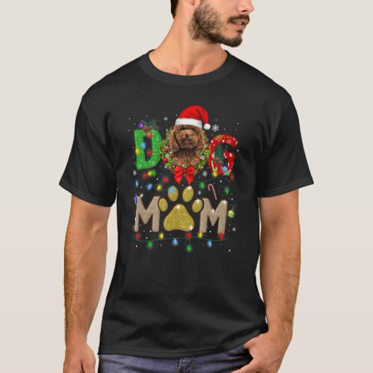 Kerstmis Pet Santa Scarf Play Dog mam T-shirt (Voorkant)