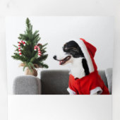 Kerstmis Pet Typografie | Foto | Stippen Drieluik Wenskaart (Binnenzijde eerst)